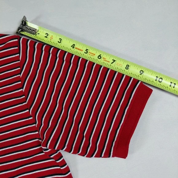 Brooks Brothers Mens Large Red White Blue Striped Performance Knit Polo Shirt - Picture 10 of 10